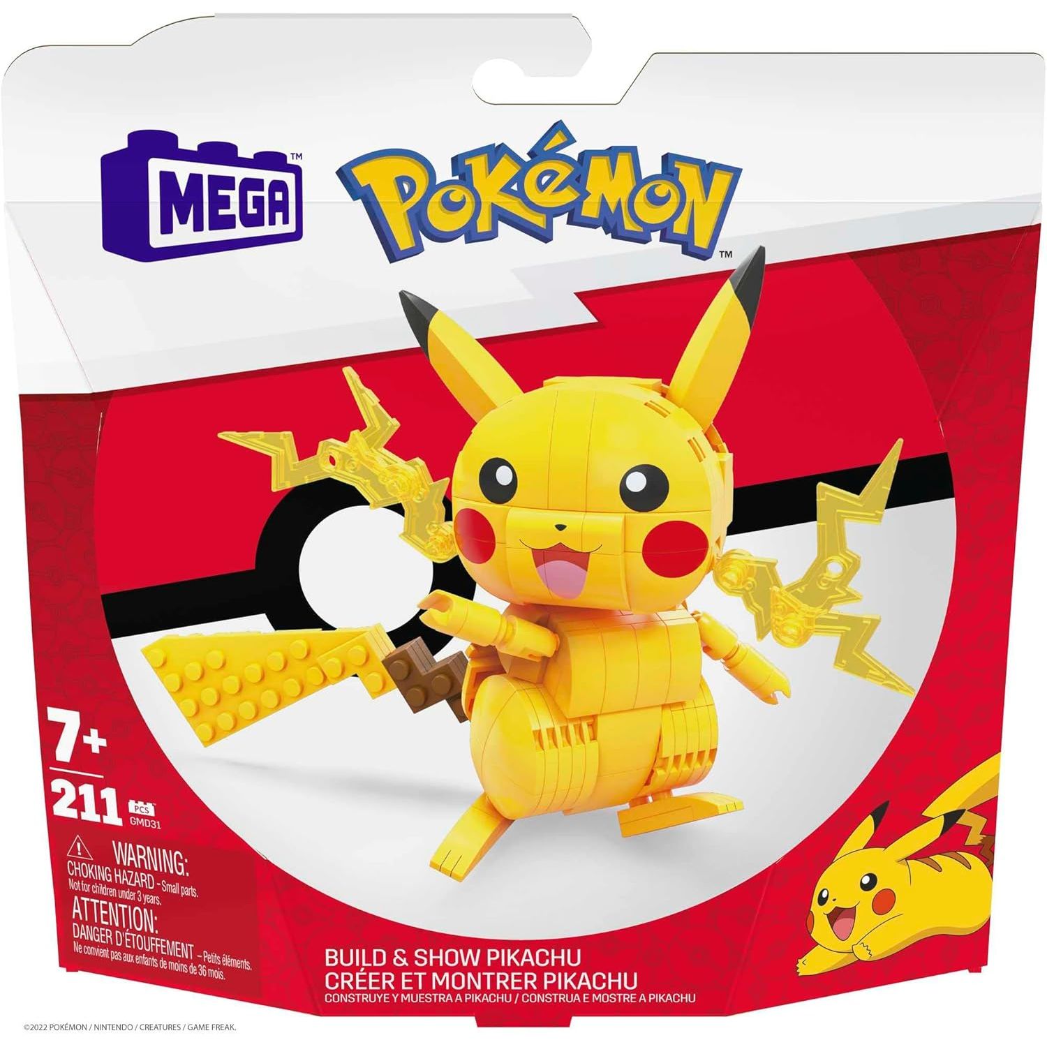 Buy Mattel,MEGA Pokémon Build & Show Pikachu – 211-Piece Articulated Building Toy Figure (GMD31) - Gadcet UK | UK | London | Scotland | Wales| Near Me | Cheap | Pay In 3 | Toys & Games